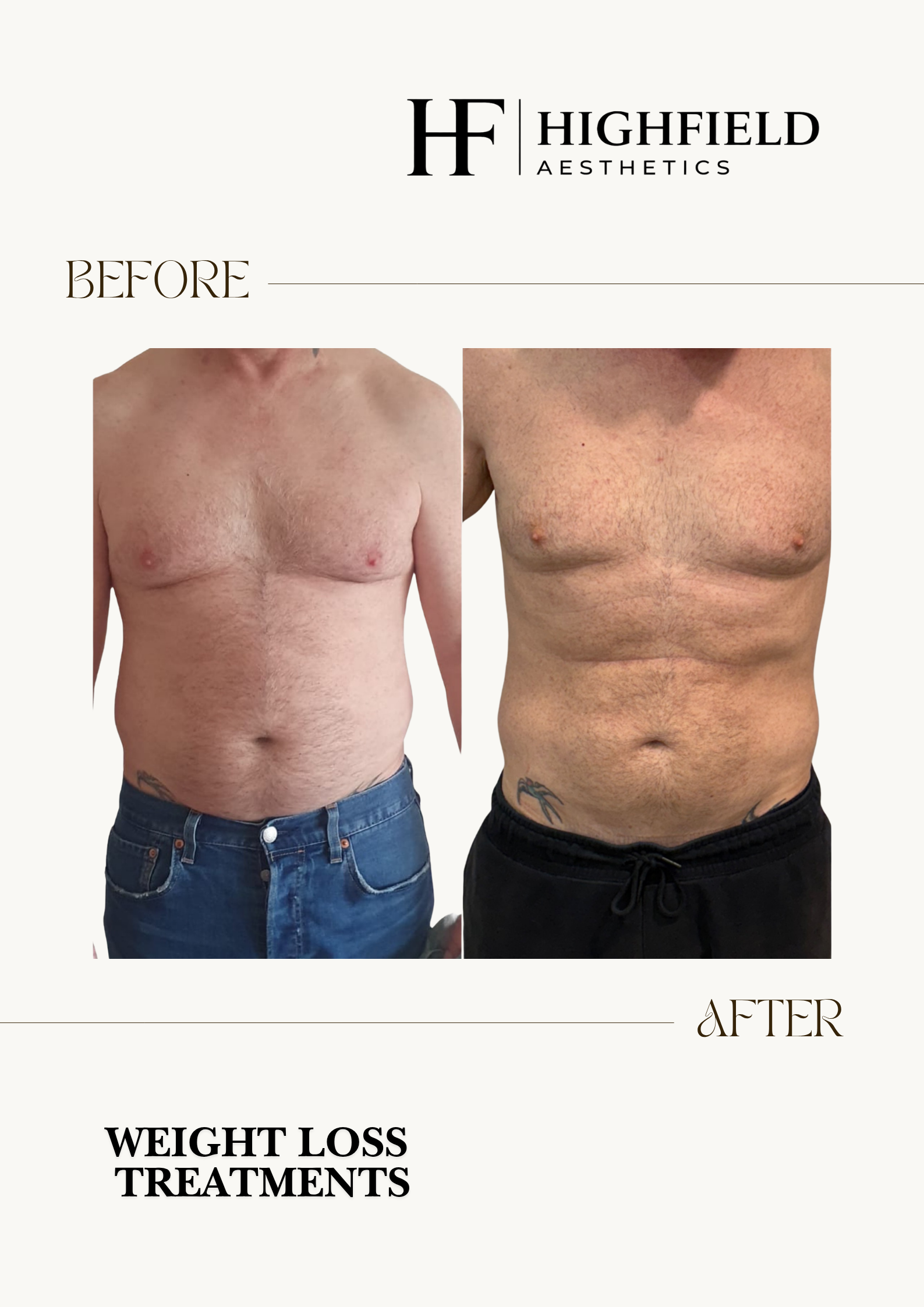 Before and after: Weight-management example. Before on the left, after on the right.
