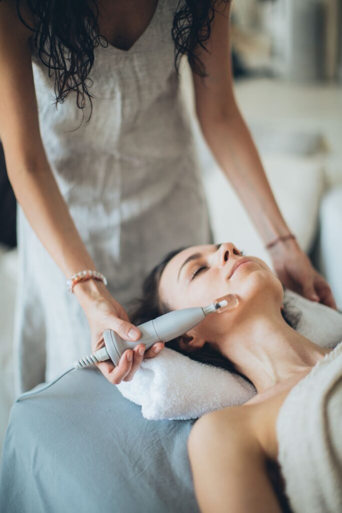 Practitioner assessing brow position before a non-surgical brow lift in Edgbaston Birmingham